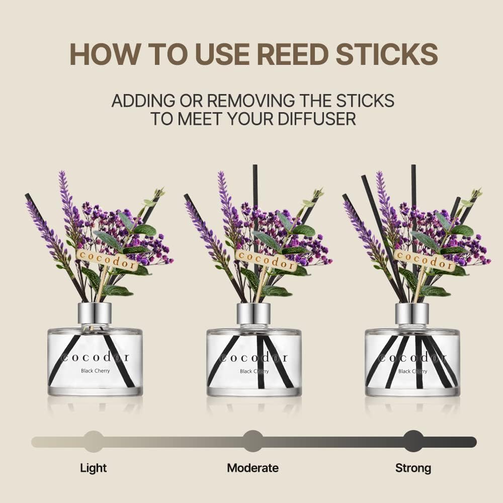 COCODOR Lavender Reed Diffuser/White Jasmine/6.7oz/1Pack / Home Fragrance Scent Essential Oil Stick Diffuser for Bedroom Bathroom Home Décor