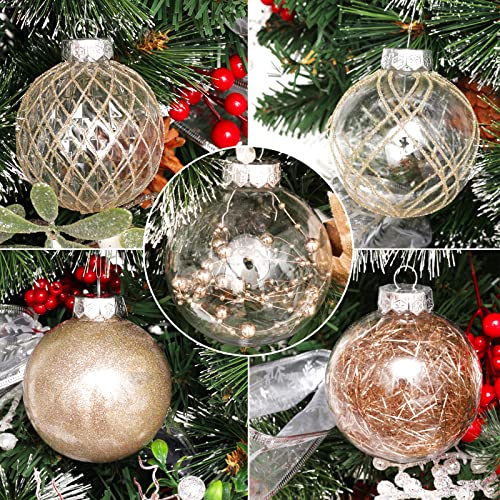 Clear Plastic Christmas Ball Ornaments, 30ct 2.36 Inch Champagne Balls for Tree Decoration - Shatterproof for Holiday Wedd...