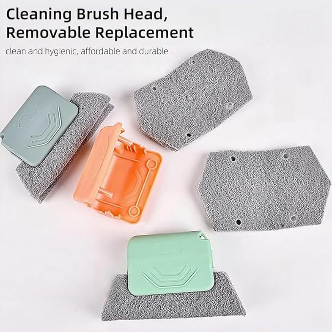 Magic Window Track Cleaner, 2024 New Window Groove Cleaning Brush Tools Set, Creative Cleaner Brushes Tools for Window lides Gaps, Sliding Door Track, Tile Lines Shutter Car Vents (Green+Pink)