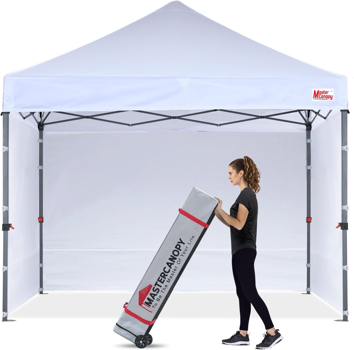 MASTERCANOPY Heavy Duty Pop up Canopy Tent with Sidewalls (10x10,White)