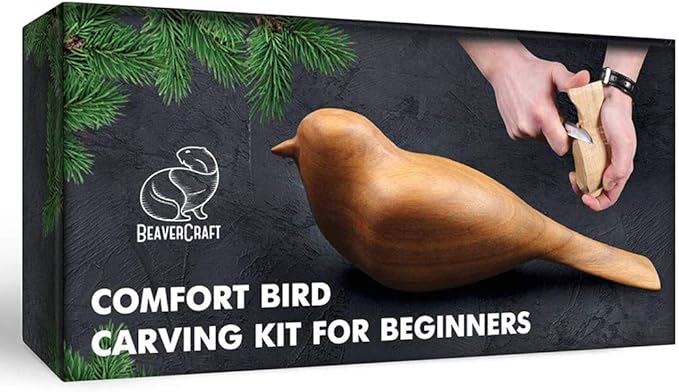 BeaverCraft Wood Carving Kit Comfort Bird DIY Kits for Adults Hobbies Whittling Knife Kit for Beginners & Kids Adult Craft...