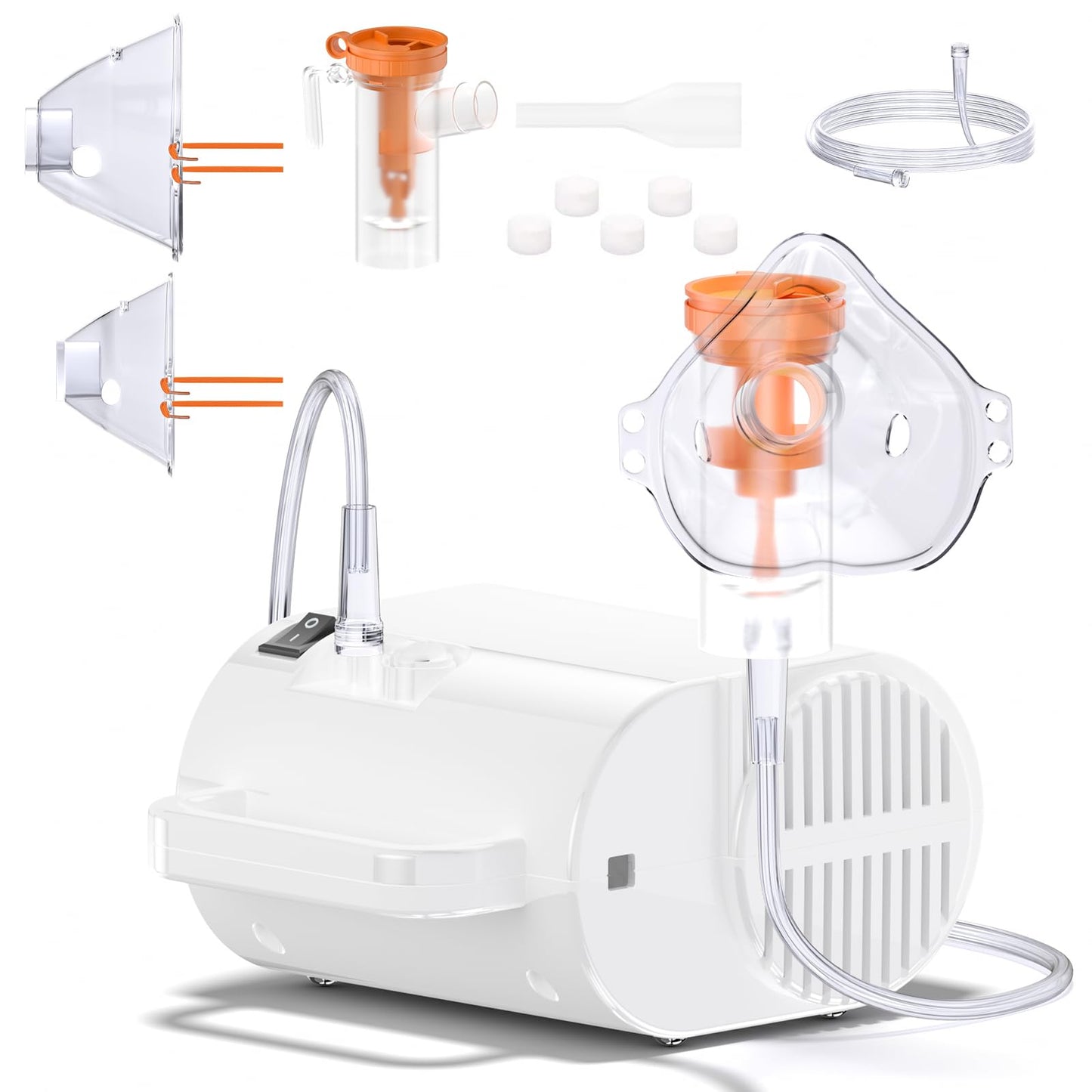 Freeway Nebulizer Compressor，Portable Nebulizer Machine for Adults and Kids，Personal Steam Inhaler with Mouthpiece，2 Masks，Tubing for Travel or Home Daily Use