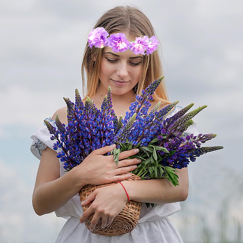 Atifober Purple Flower Crown - Led Light Up Headbands for Women, Glowing Wreath Headpiece, Luminous Floral Crowns for Birt...
