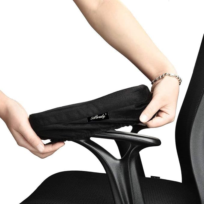 Aloudy Ergonomic Memory Foam Office Chair Armrest Pads, Comfy Gaming Chair Arm Rest Covers for Elbows and Forearms Pressur...