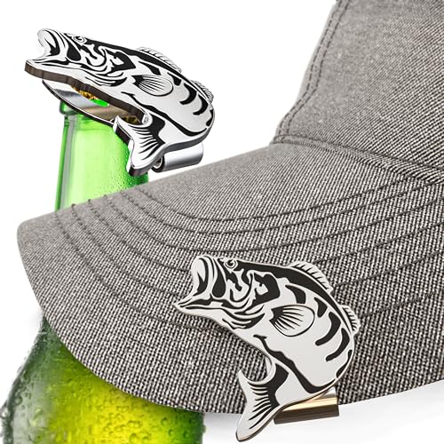Bass Fish Hat Clip Bottle Opener - Angler's Delight Cap Accessory - Perfect for Fishing Adventures and Gifts