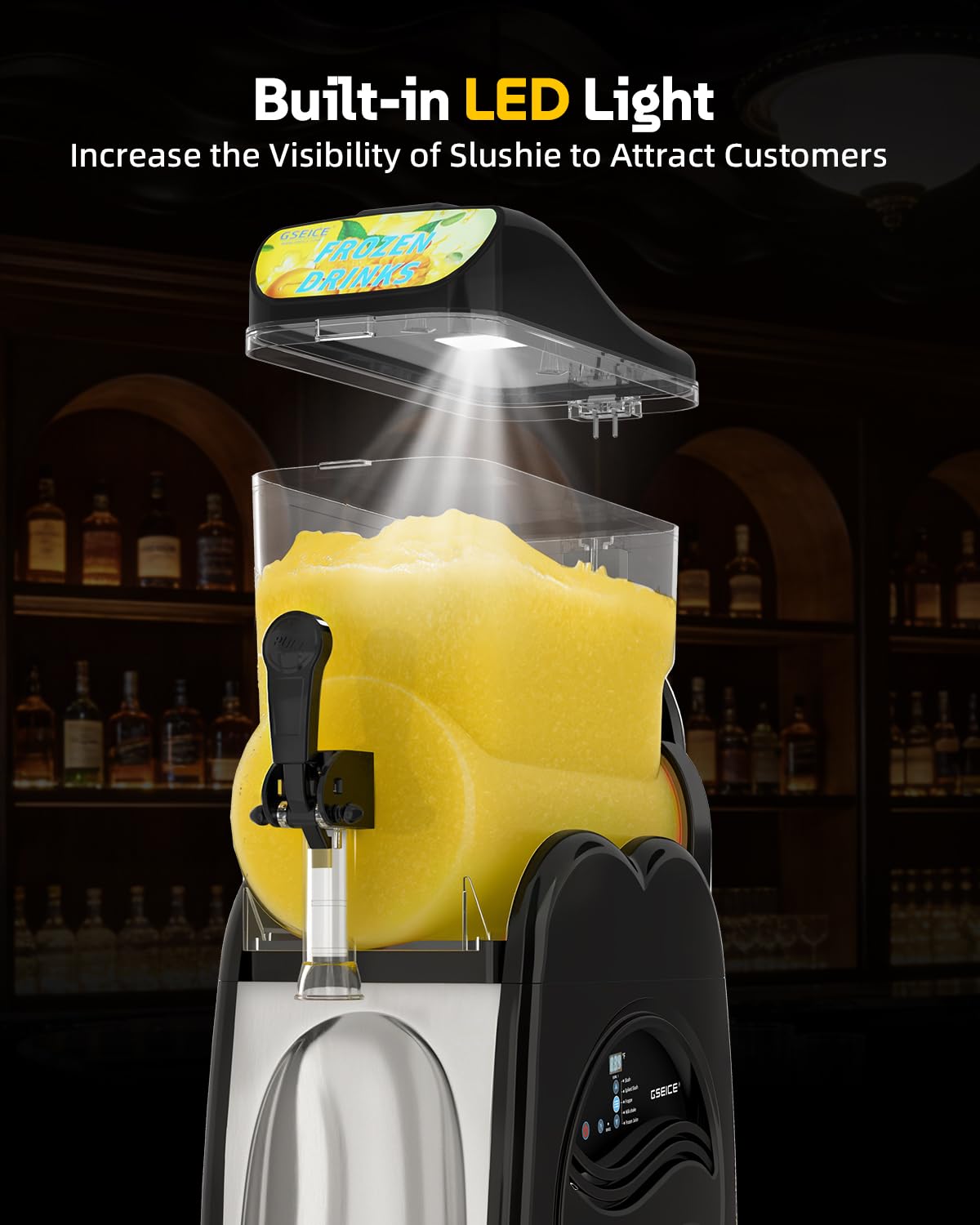 GSEICE Slushie Machine for Home 4 Gallons Single Slushy Machine for Margaritas Slushy’S Frozen Drinks, 110V/60Hz Frozen Drink Machine for Family Reunion Birthday Wedding Parties