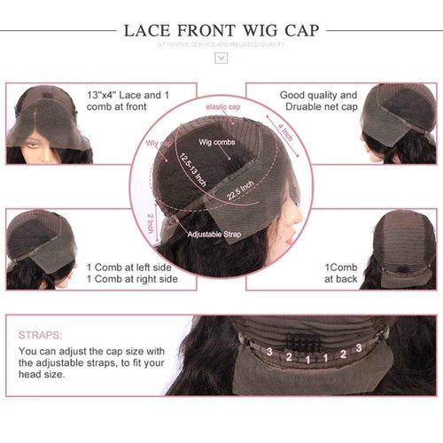 JYZ Skunk Stripe Wig Human Hair Dark HD Blue Lace Front Wig Human Hair Wavy 13X4 Blue Colored Wigs 200% Density Pre Plucked with Baby Hair 18inch Middle Part