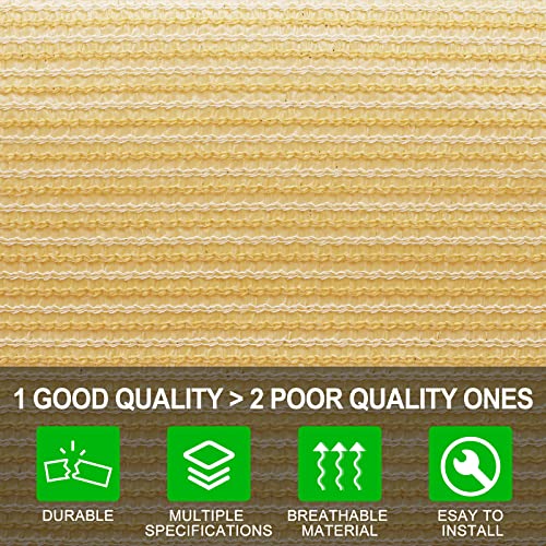 Shatex 90% Shade Fabric 6X 16ft Sun Shade Cloth Taped Edge with Grommets Sun-Block Mesh Shade for Pergola Cover Canopy Whe...
