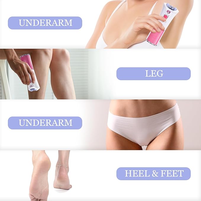 Epilator for Women with LED Light,Electric Face Epilator & Hair Removal Device for Face, Arms, Legs, Bikini, Armpits,Cordless Facial Hair Remover for Women