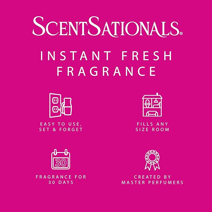 Scentsationals Fragrance Oil Plug In Air Freshener Refills 3-Pack - Girlfriend Night - Works with Scentsationals Wall Plugs, Long-Lasting Home Fragrance, 0.8 fl oz Each, Packaging May Vary