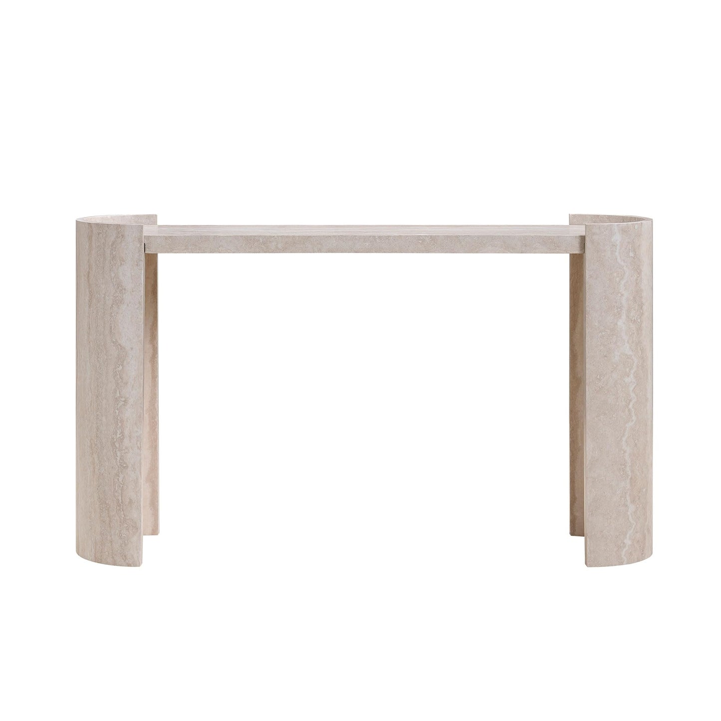 HanStrong 53.15" Faux Marble Pattern Entryway Table - Modern Narrow Console Table for Living Room and Hallway,Beige