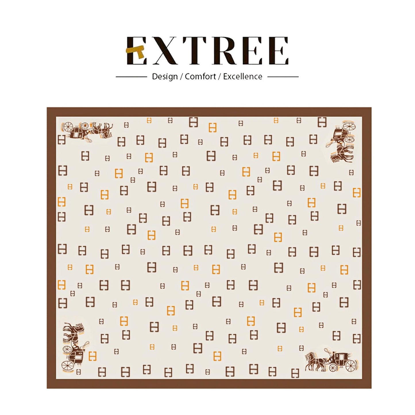 EXTREE Fashion Silky Satin Headscarf for Women Girls: Exquisite Pattern Lightweight Silk Graceful Scarfs 27.5 x 27.5 inches