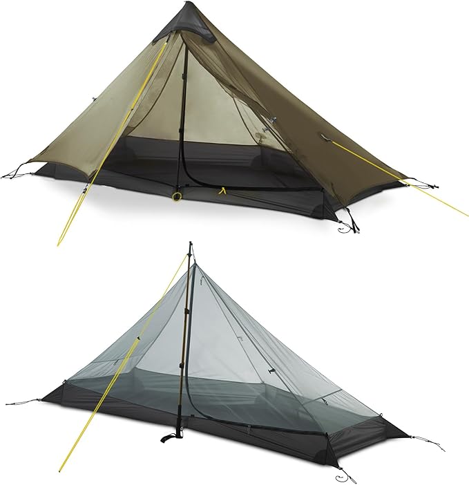 LANSHAN Ultralight Tent 3-Season Backpacking Tent for 1-Person or 2-Person Camping, Trekking, Kayaking, Climbing, Hiking