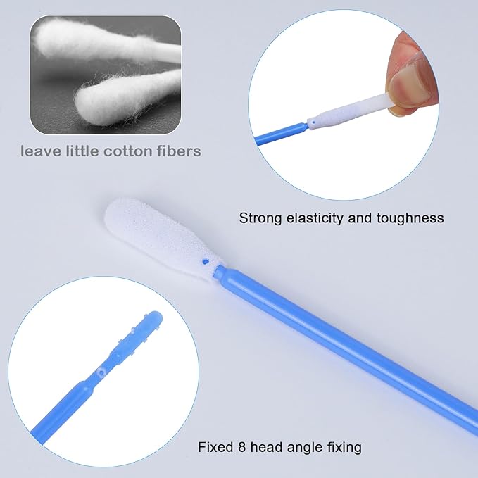 Wellgler's 3.65'' Lint Free Foam Cleaning Swabs,Multi-Purpose Detailing Foam Tip Swabs,Cleaning Swabs for Electronics,Gun,Car Vent .KM722(Blue 100PCS)