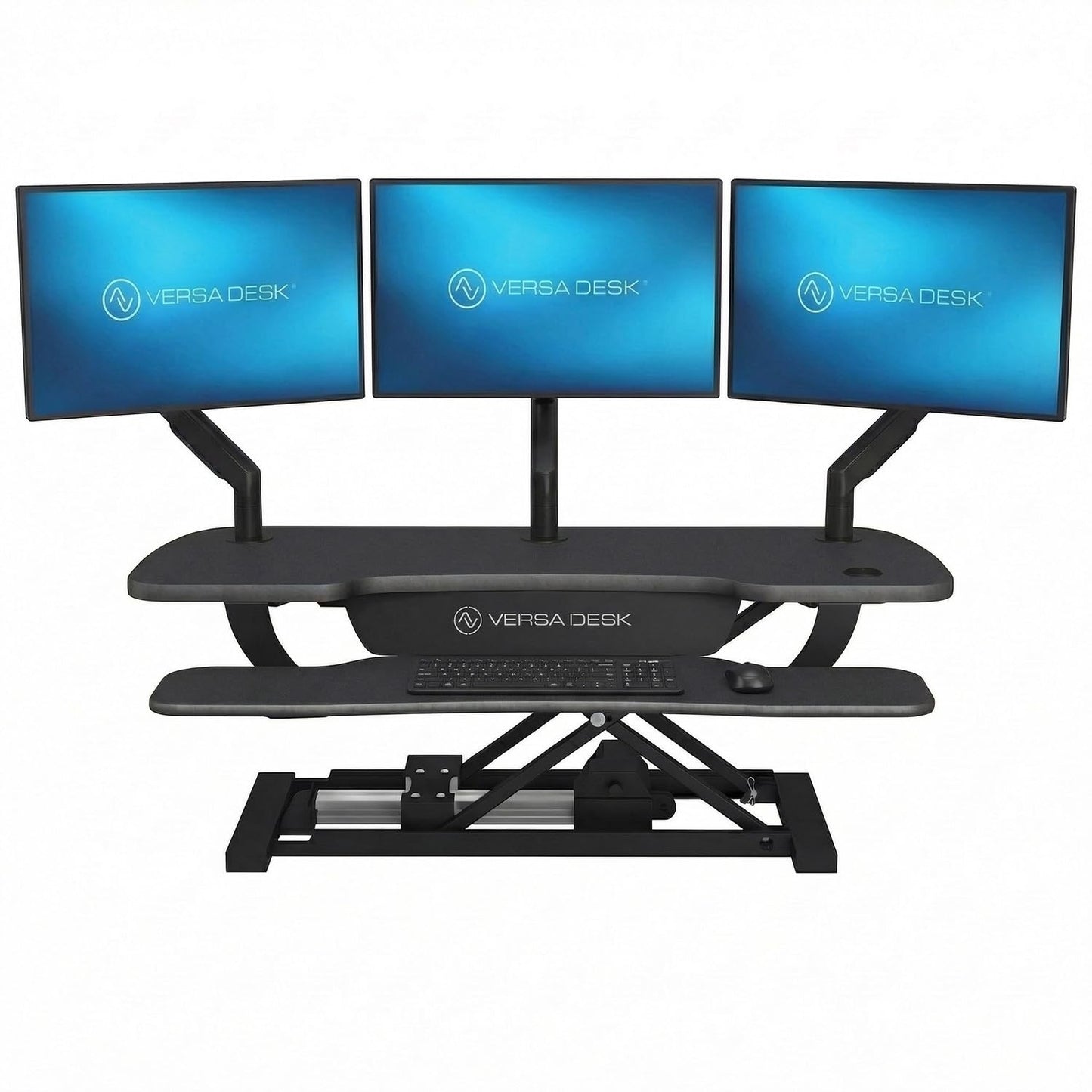 VERSADESK® PowerPro™ 40” x 24” Standing Desk Converter | 40 inch Electric Height Adjustable Sit to Stand Desk Riser w/ Keyboard Tray & USB Hub - Ergonomic Workstation for Home & Office, Black