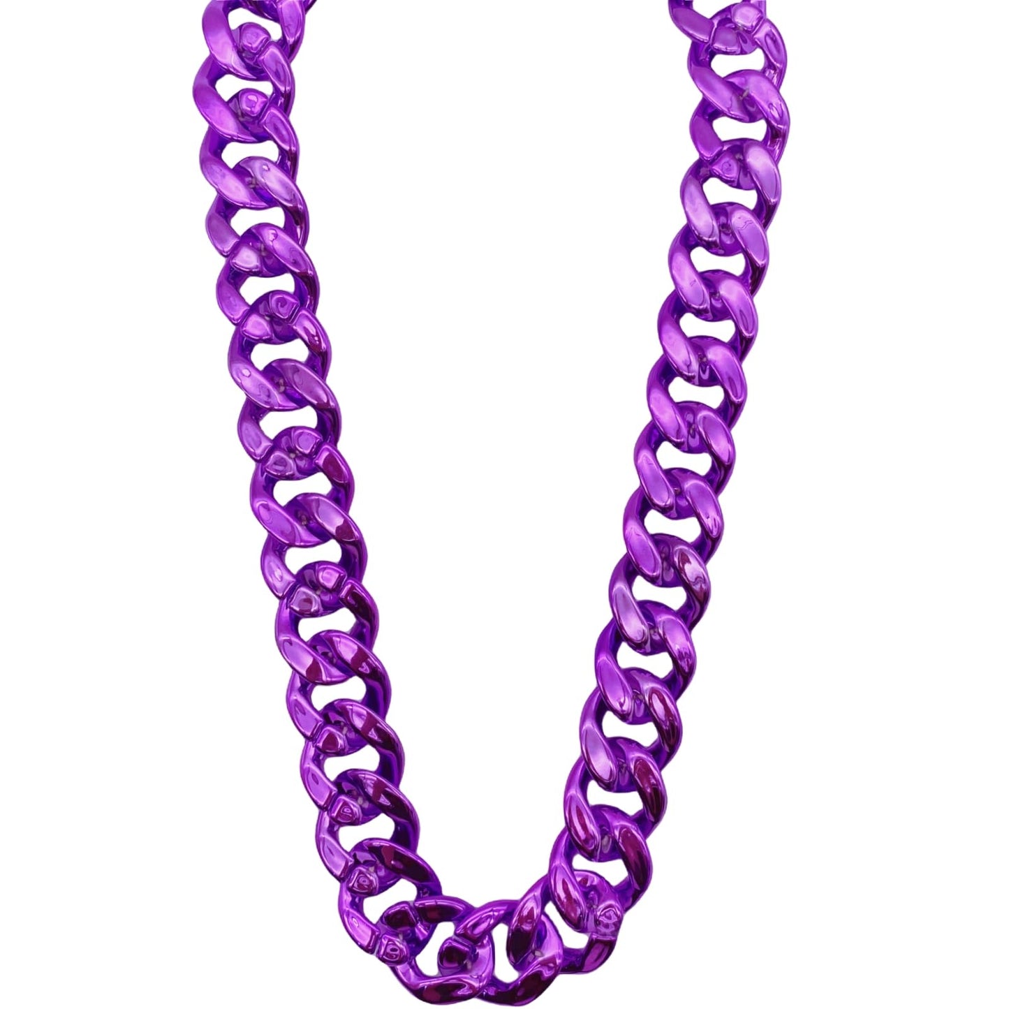 LCPQMZGH Plastic Hip Hop Chain Necklace, 80s 90s Costume Accessory, Men's Chunky Necklace, Big Chunky Gold Chain, 40, Purple
