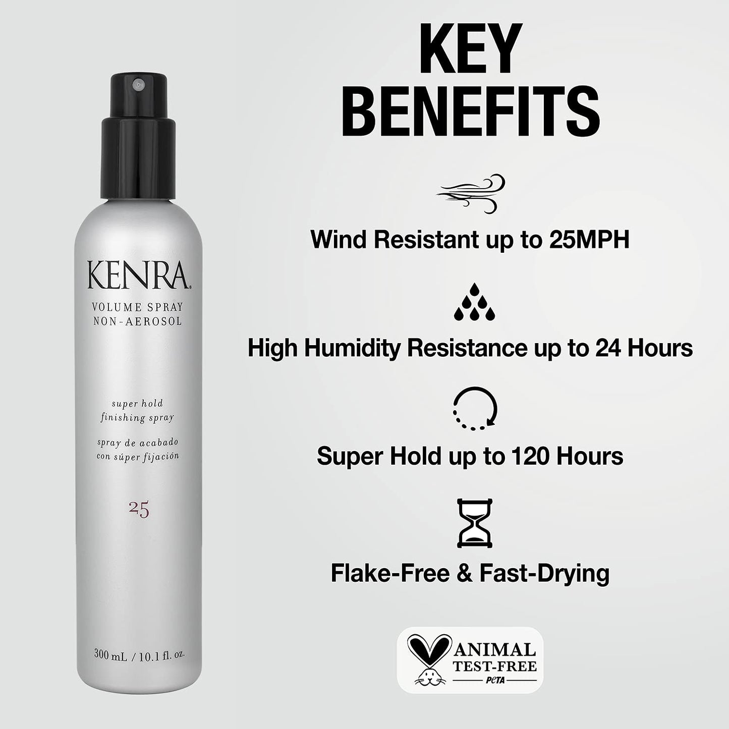 Kenra Professional Volume Spray Non Aerosol 25 | Super Hold Finishing Spray | High Humidity Resistance | Flake-Free and Fast-Dry