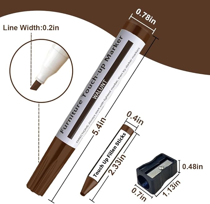 Repair Pen Wooden Furniture Floor Scratch Repair Markers and Wax Sticks Set of 21 for Stains, Scratches, Wood Floors, Tables, Desks, Carpenters, Bedposts, Touch Ups, and Cover Ups