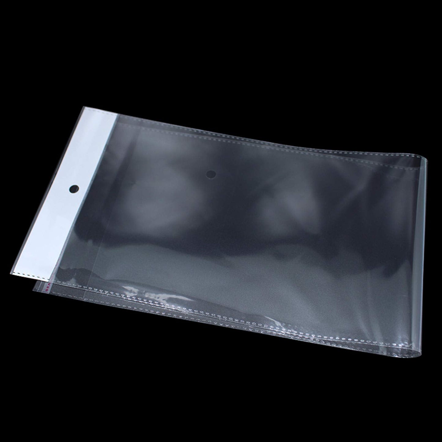 PABCK 100 Pack (Available Size 6.1x15.7 inch) Clear Self Adhesive Straight Hair Packaging Bags with Hang Hole Wigs Hair Storage