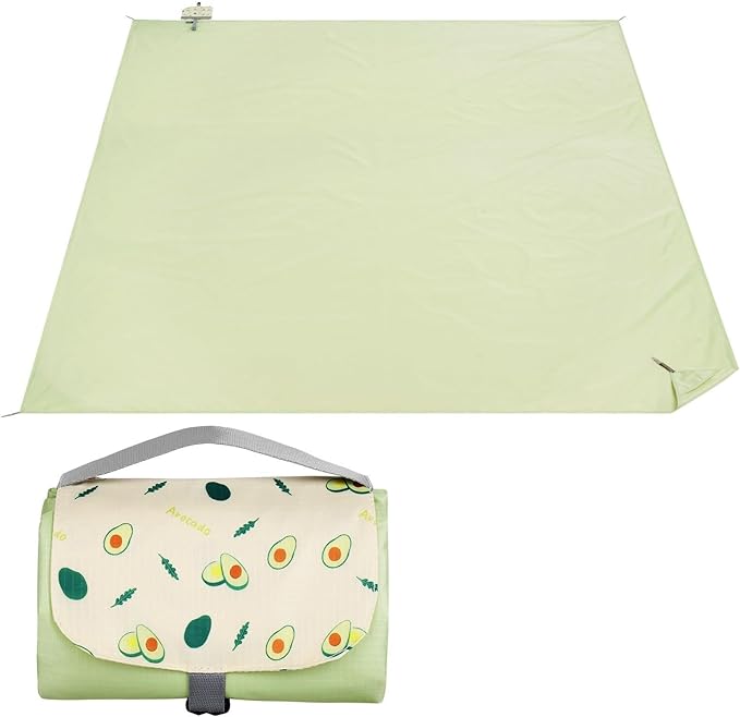 Ainiv Picnic Blanket, Waterproof Beach Blanket with Carry Handle, Foldable Portable Washable Beach Mat Sand-Free, Outdoor ...
