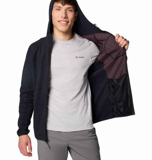 Columbia Men's Outdoor Tracks Hooded Full Zip II, Black, Medium