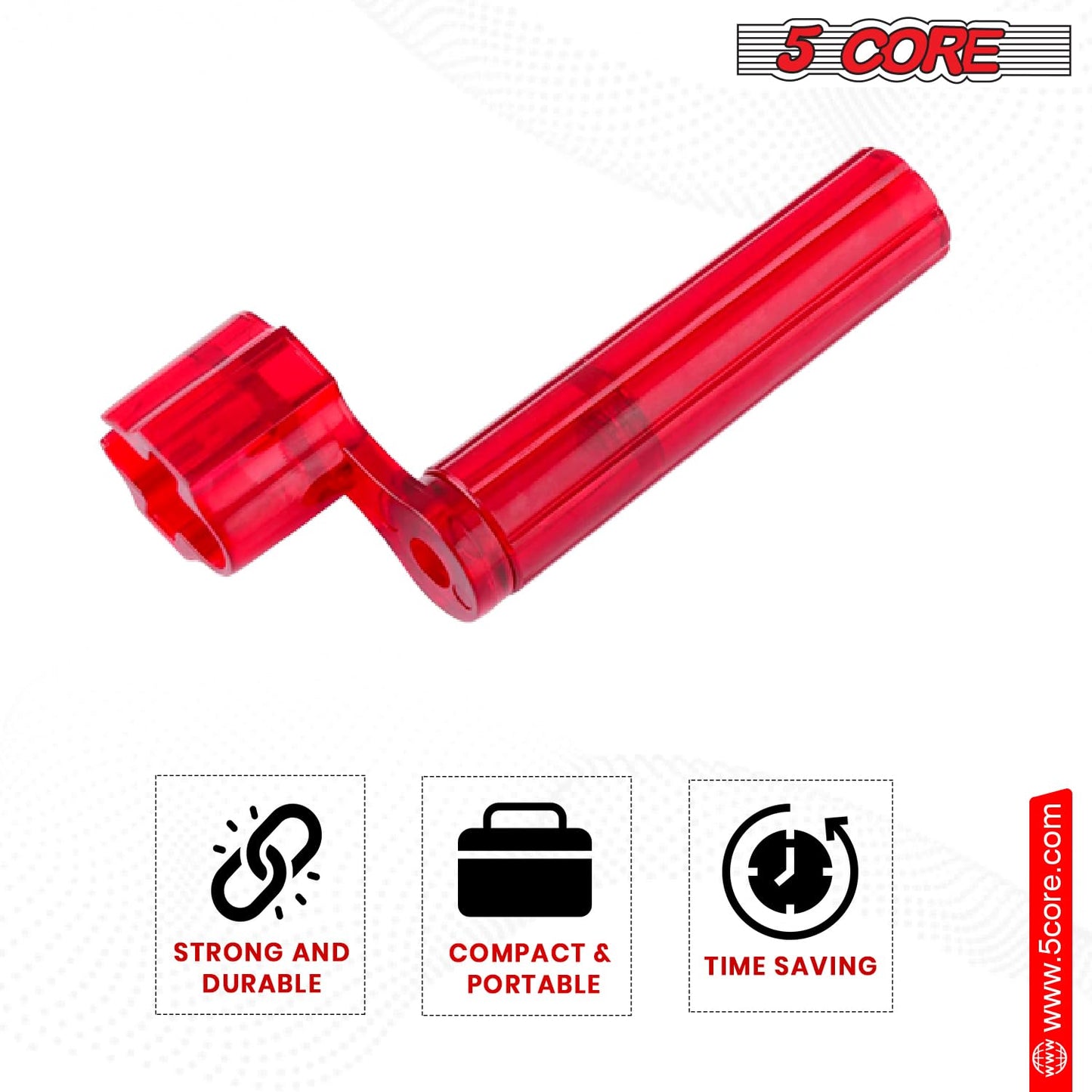 5 Core Guitar String Winder 5 Pcs Professional Guitars Tools Peg Winder With Bridge Pin Remover Red - Sw S Red 6Pcs