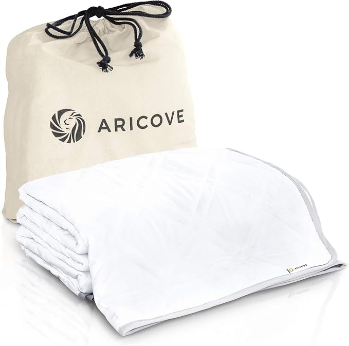 Aricove King Size Weighted Blanket, 27lbs, Cooling Weighted Blankets for Adults, Silky Soft Bamboo Viscose, 88x104 inches, Machine Washable, White