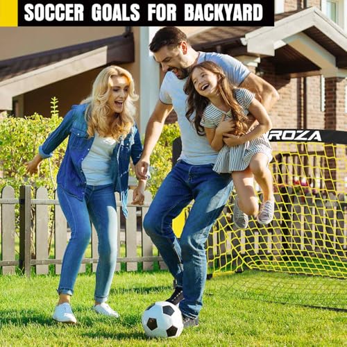 Soccer Goal, Kids Soccer Goals for Backyard Set, 2 Pack of Portable Pop Up Soccer Net with Soccer Ball, Cones, Complete Tr...