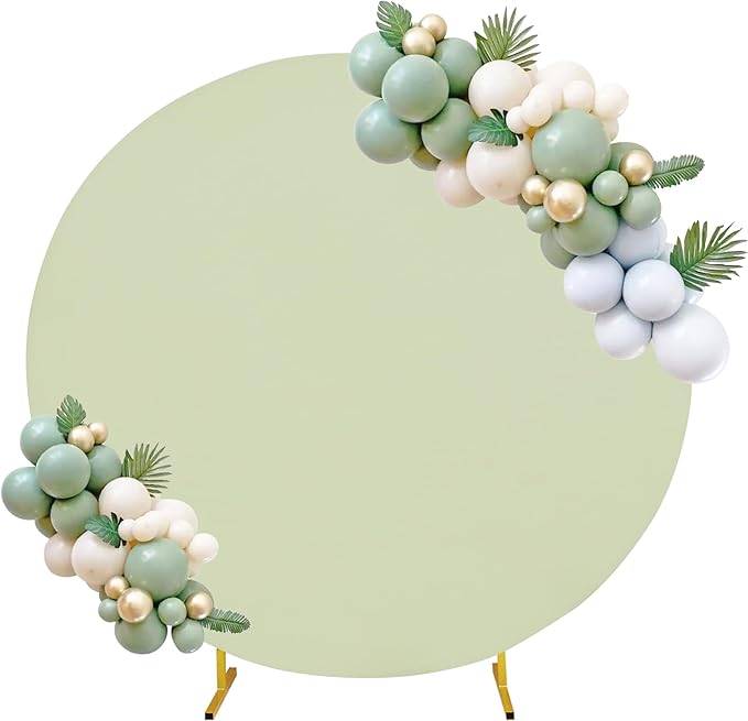 7.2FT Round Spandex Fitted Wedding Arch Cover for Circle Arch Stand, Thick Spandex Fabric Adjustable Round Arch Backdrop C...