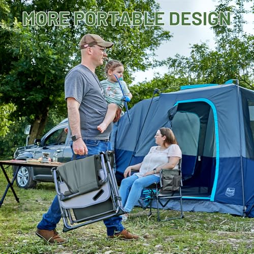 TIMBER RIDGE 2 Pack Aluminum Camping Directors Chair with Side Table Pocket, Portable Folding Heavy Duty Lawn Chair for Fi...