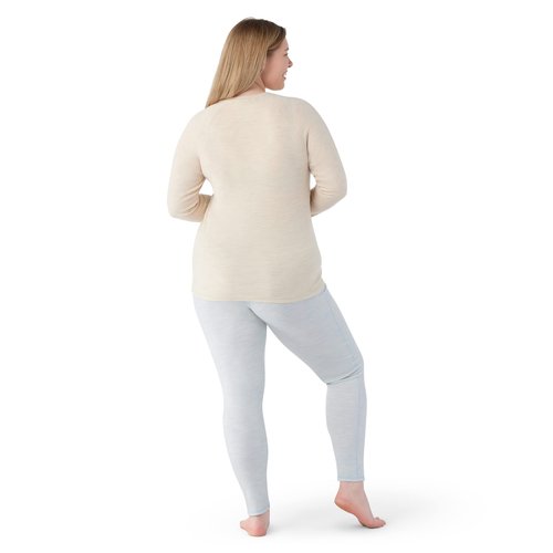 Smartwool Women's Plus Size Classic Thermal Merino Wool Base Layer Crew (Slim Fit), Almond Heather, 3X