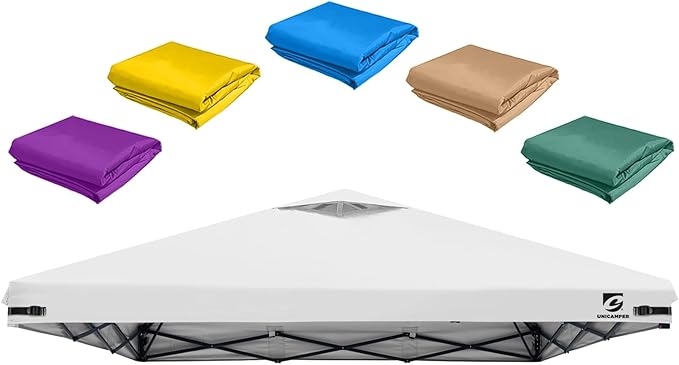 10x10 Pop Up Canopy Replacement Top Cover with Air Vent for Straight Leg Canopy Tent, Waterproof for Outdoor Garden Patio ...