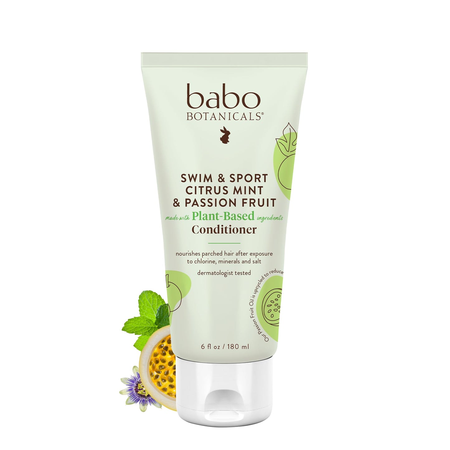Babo Botanicals Swim & Sport Citrus Mint & Passion Fruit Conditioner - Purifying & replenishing- Shea Butter & Green Tea - For a