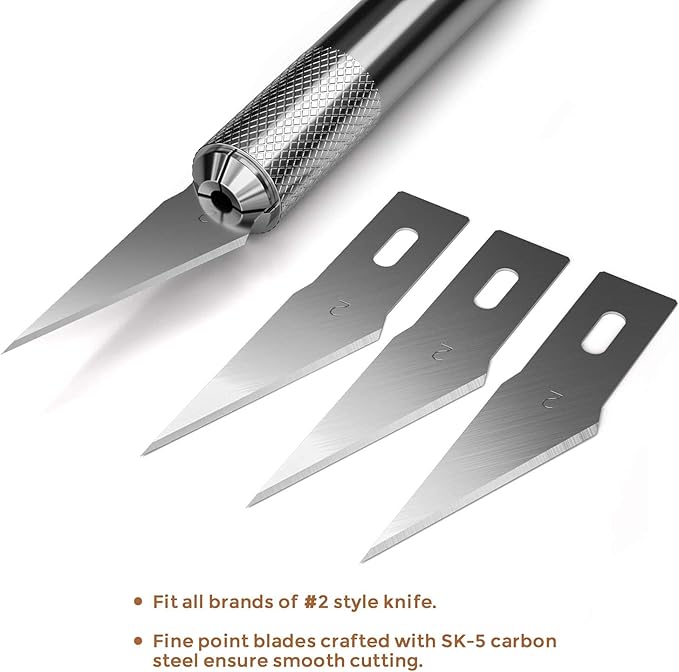 Nicpro 120 PCS Hobby Blades Set SK-5, Utility Refill #2 Art Blades Refill Cutting Tool with Storage Case for Medium to Heavy Craft, Hobby, Scrapbooking, Stencil