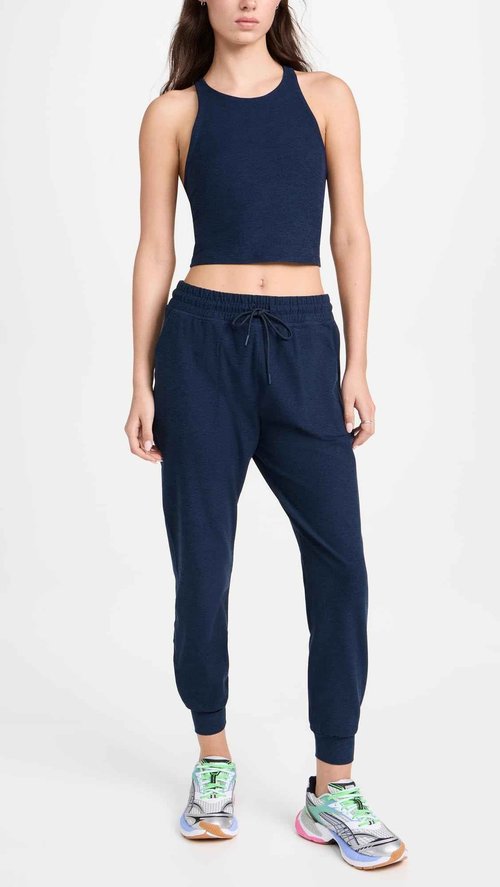 Beyond Yoga Women's Spacedye Commuter Midi Jogger, Nocturnal Navy, Small