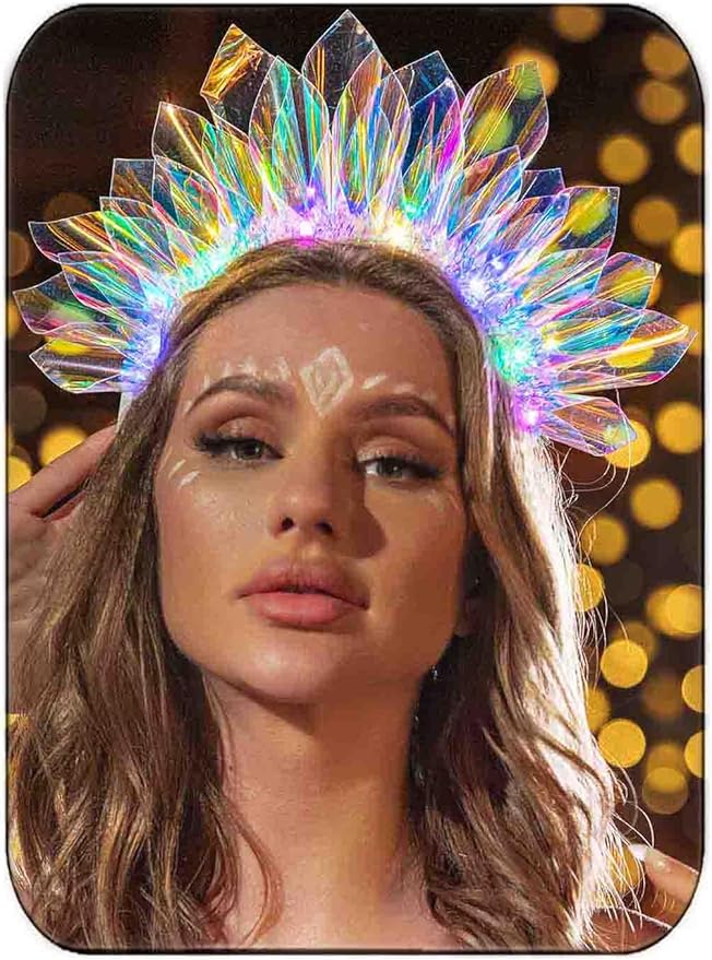 Zoestar Light Up Headband LED Headbands Glow Party Crown Hair Accessories for Women