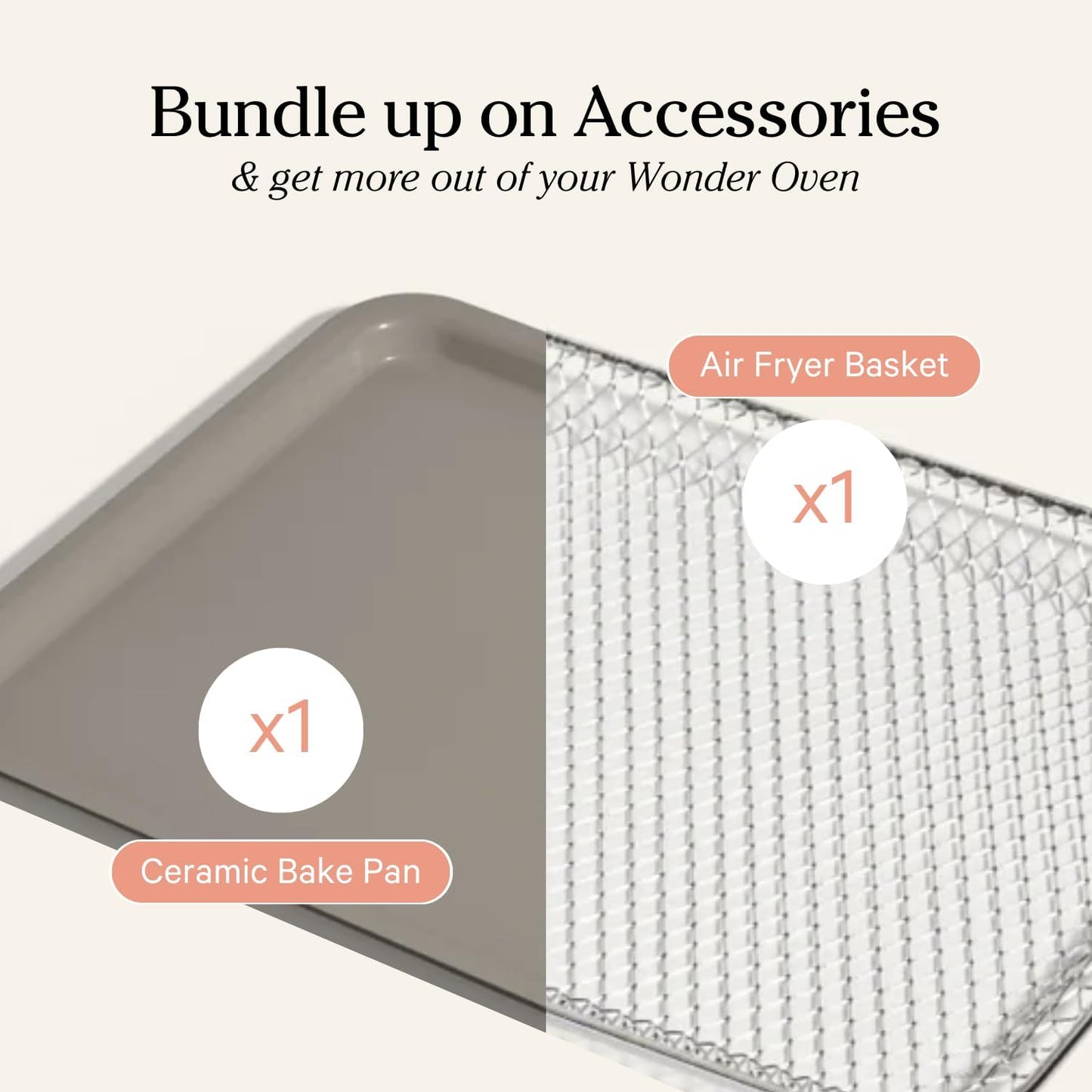 Our Place Wonder Oven Essentials Kit | Extra Air Fryer Basket & Nonstick Ceramic-Coated Bake Pan | Oven Safe, Eco-Friendly | Char