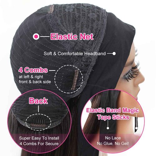 Maytune Deep Wave Headband Wig Human Hair for Black Women None Lace Front Wigs Curly Human Hair Headband Wig Glueless Wear and Go Water Wave Headband Wigs 22 Inch