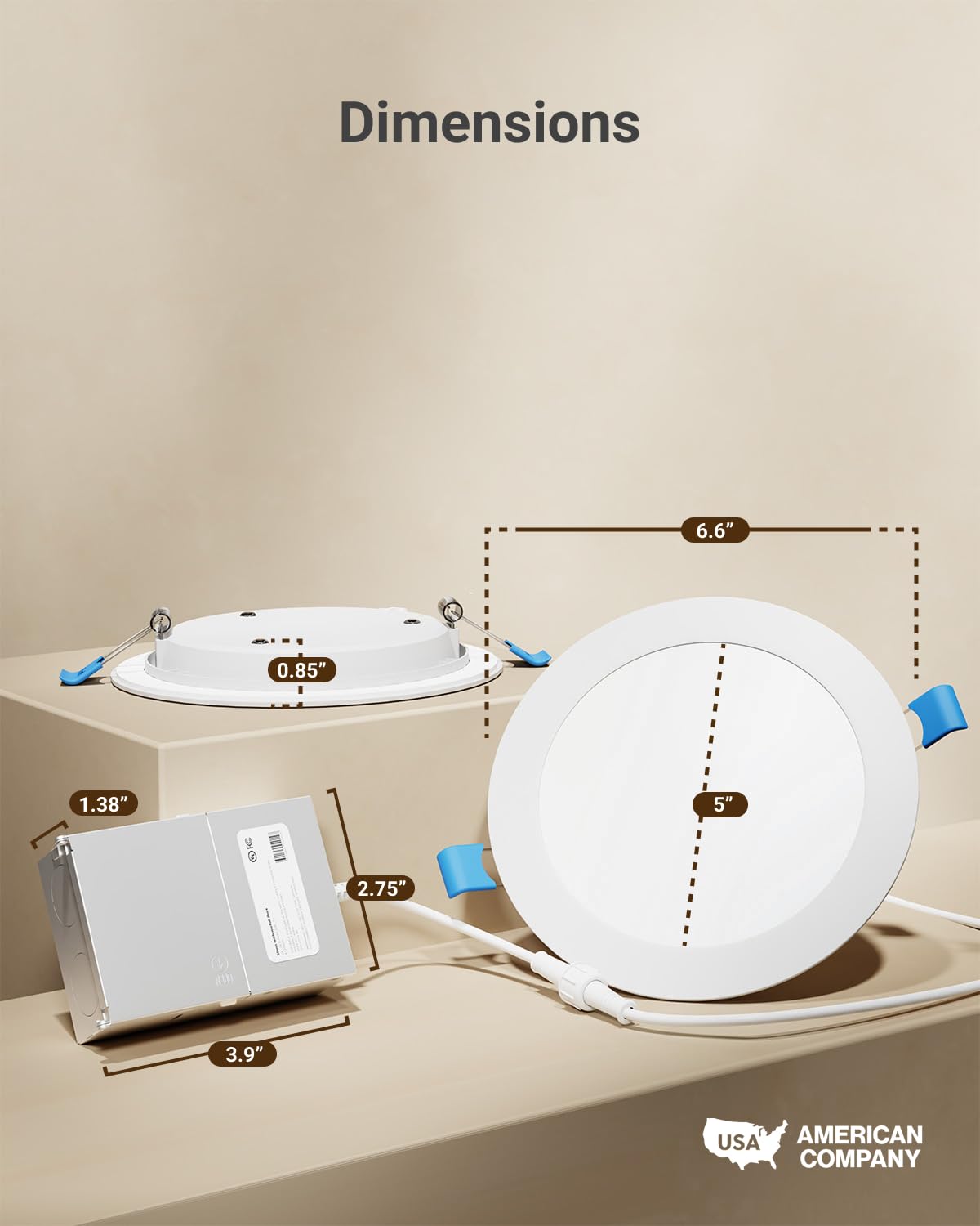 Sunco Lighting - 6 Pack 6 Inch Ultra Thin LED Recessed Ceiling Lights, 5000K Daylight, Dimmable, 14W, Wafer Thin, Canless with Junction Box.