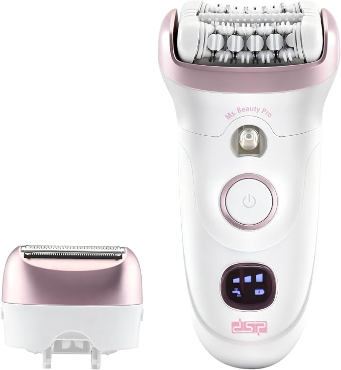DSP 2 in 1 Women's Shaver - Electric Hair Removal Device with LED Display, IPX4 Waterproof, Fast Charging for Face/Legs/Arms