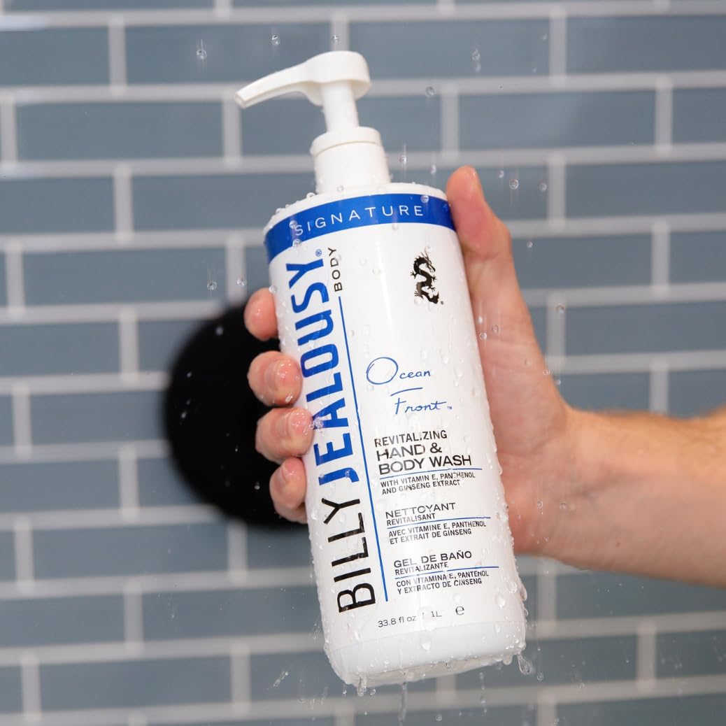 Billy Jealousy Ocean Front Revitalizing Body Wash for Men with Vitamin E & Panthenol Cleanse, Smooth & Soften Skin, 1L