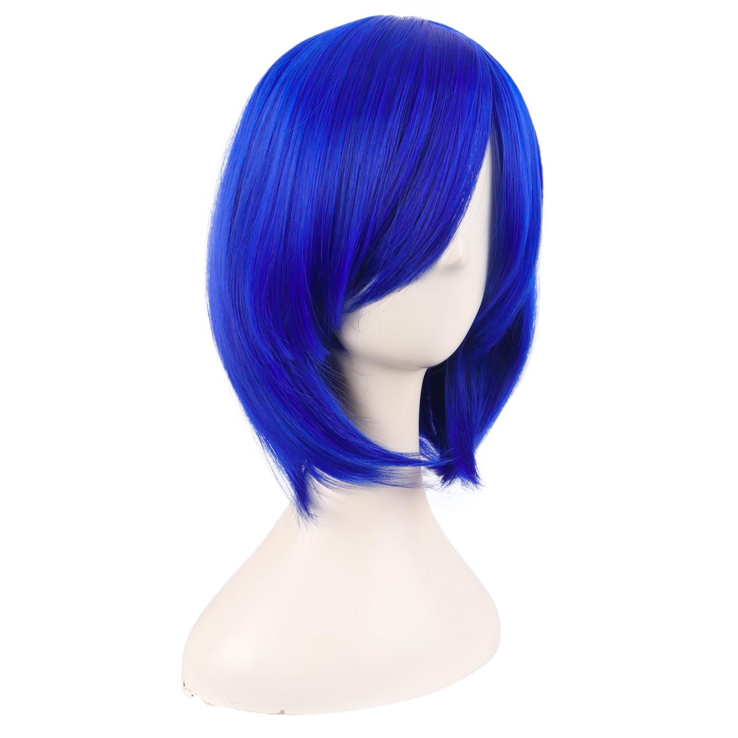 MapofBeauty 14 Inch /35 cm Female Models Medium Length Straight Hair Cosplay Bob Wig (Navy Blue)