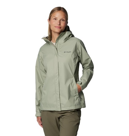 Columbia Womens Arcadia II Waterproof Rain Jacket, Safari, Medium