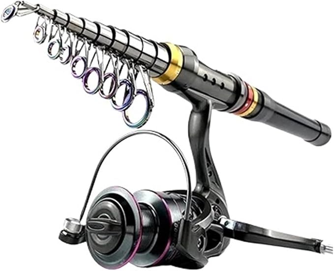 NIXWORTAL Fishing Rod 1.8M-3.6M Fishing Rod and 5.2:1 Spinning Fishing Reel Fishing Combo Portable Freshwater Fishing Kit ...
