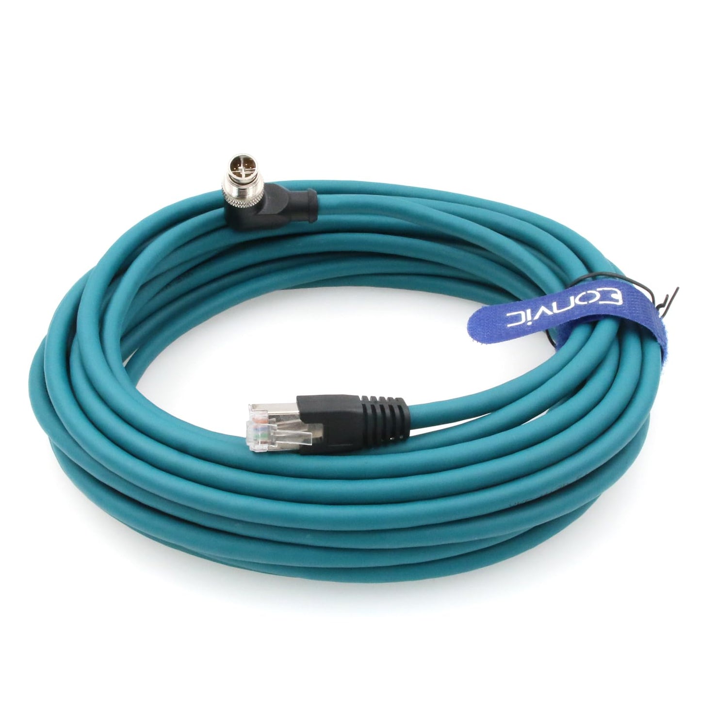 Eonvic Cat-7E Ethernet Shielded Cable M12 X-Type 8 Position To Rj45 Waterproof Industrial Network High Flex Cable For Cognex (8M