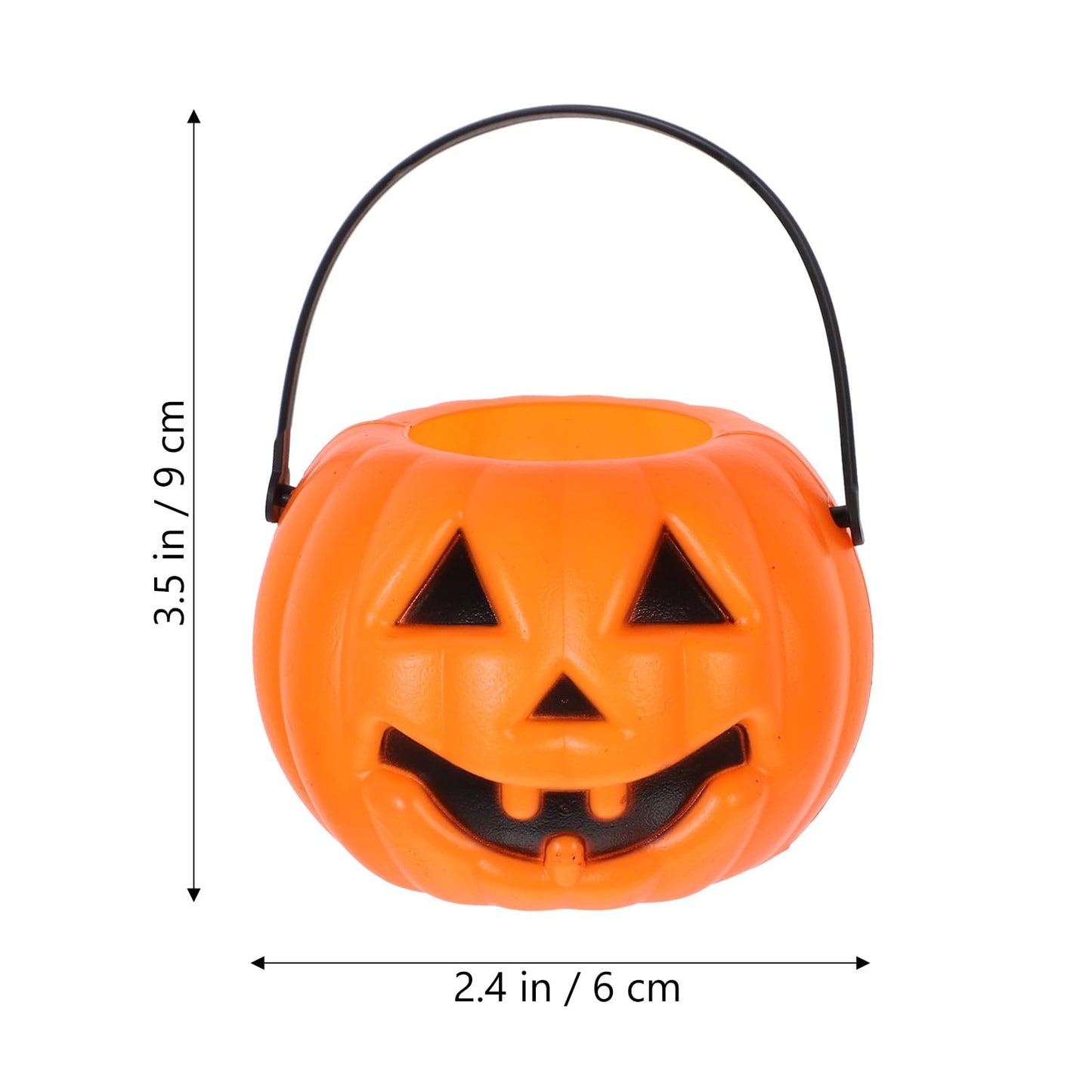 NUOBESTY 8Pcs Mini Halloween Pumpkin Bucket Portable Lantern Candy Bucket Children Trick or Treat Pumpkin Bags for Halloween Party Favor Supplies (Orange)