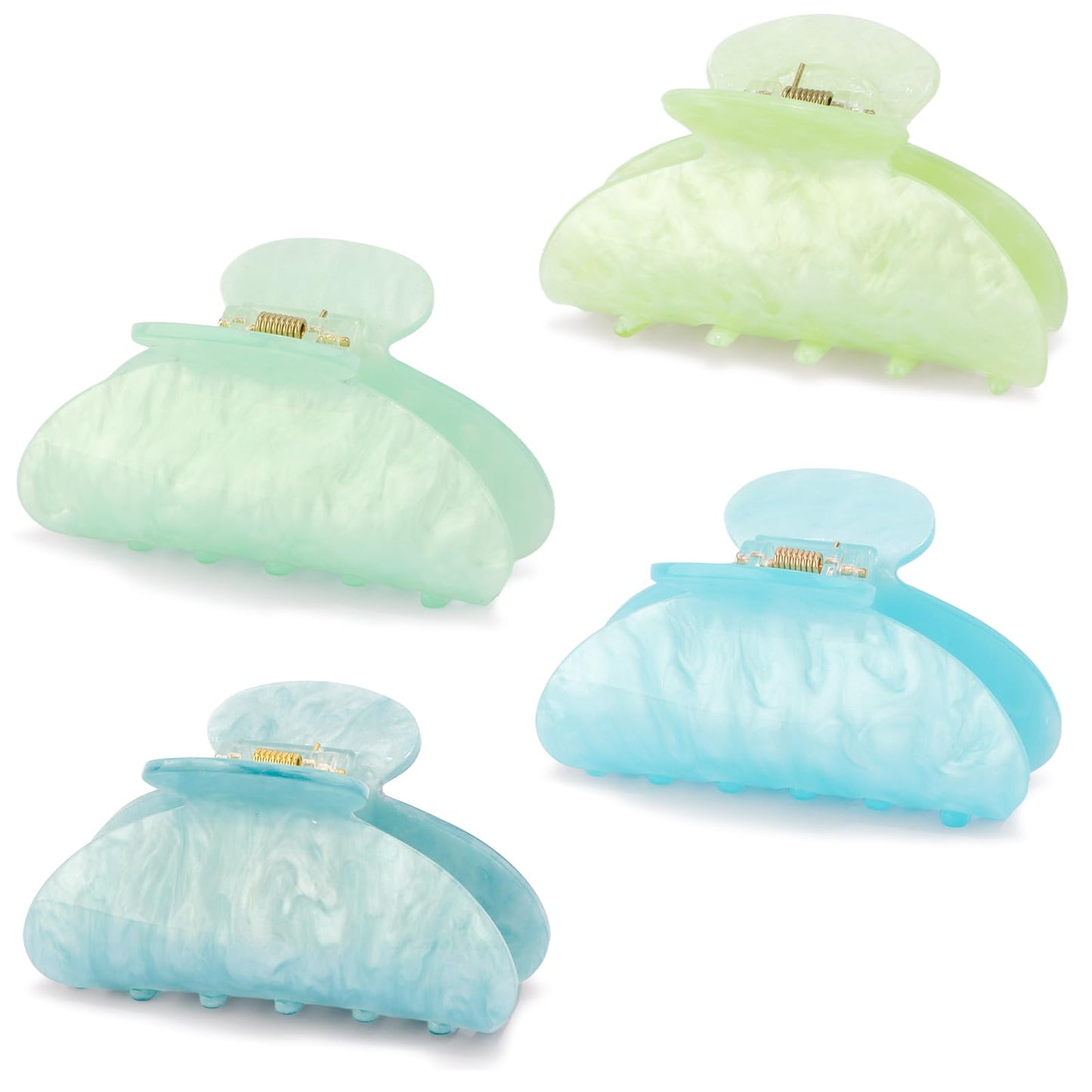 Vovii 4Pcs Acrylic Claw Clips for Women Hair Accessories, Medium Sized Cute Trendy Claw Clips for Thick Thin Hair (Green)