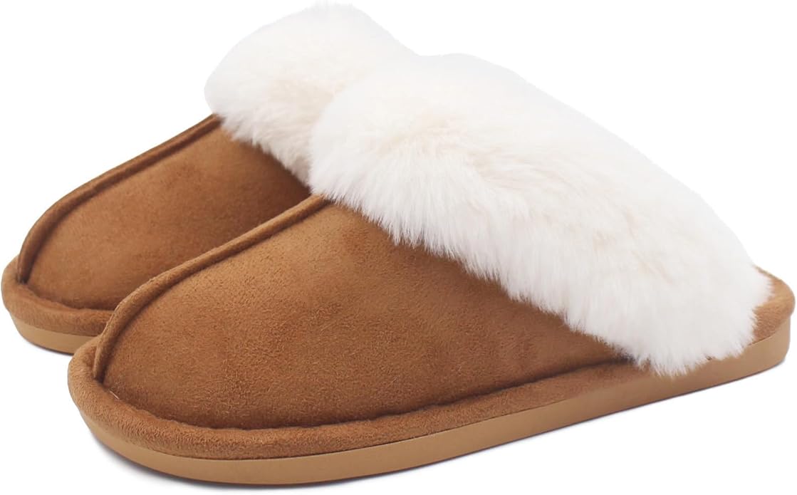 Womens Slippers Soft Plush Warm House Shoes Anti-Slip Fluffy Fur Indoor/Outdoor Slippers