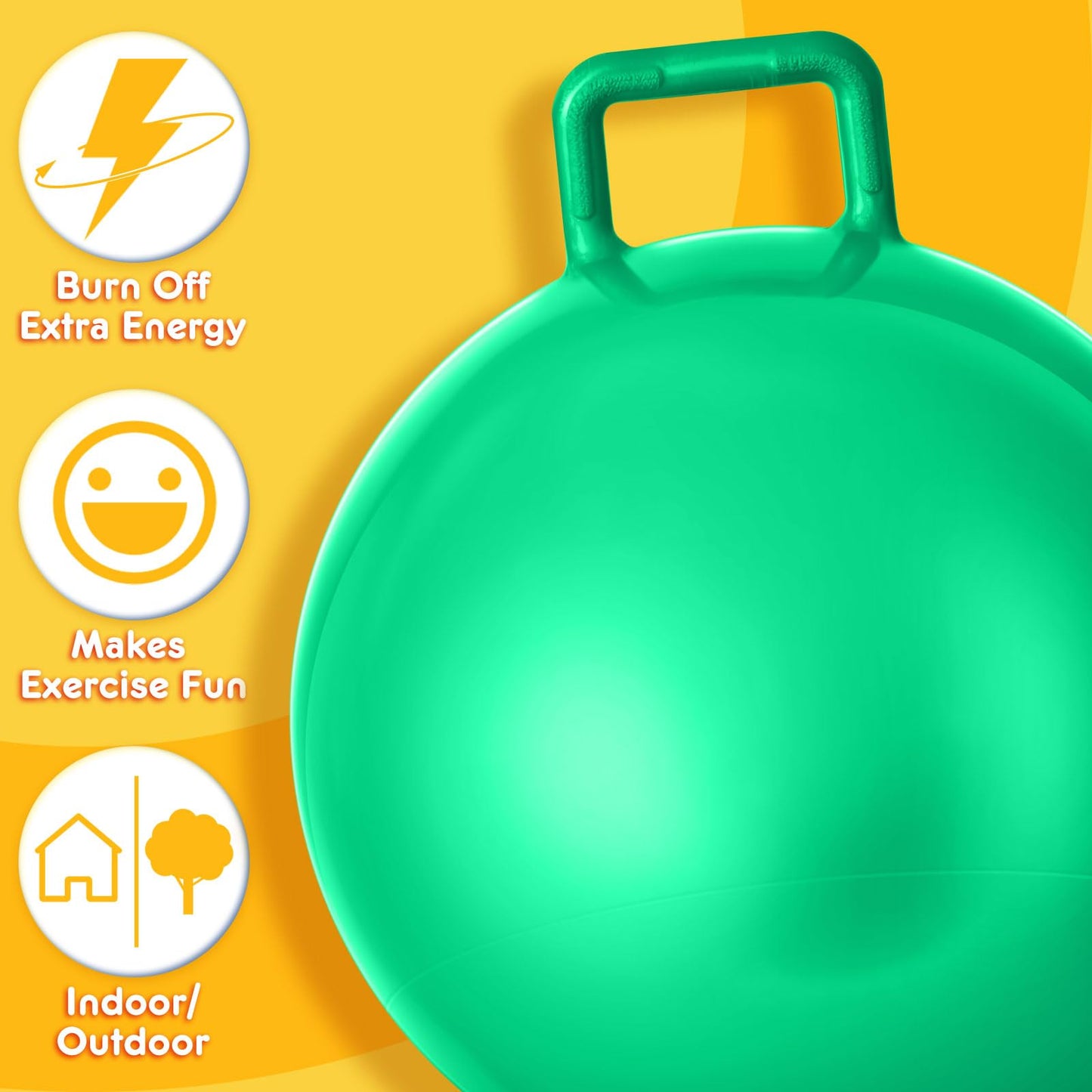 Lewtemi 2 Pcs 31 Inch Big Hopper Ball Jumping Hopping Inflatable Bouncing Ball with Handle and Air Pump for Adults Carnival Outdoor Sports Game(Red, Green)