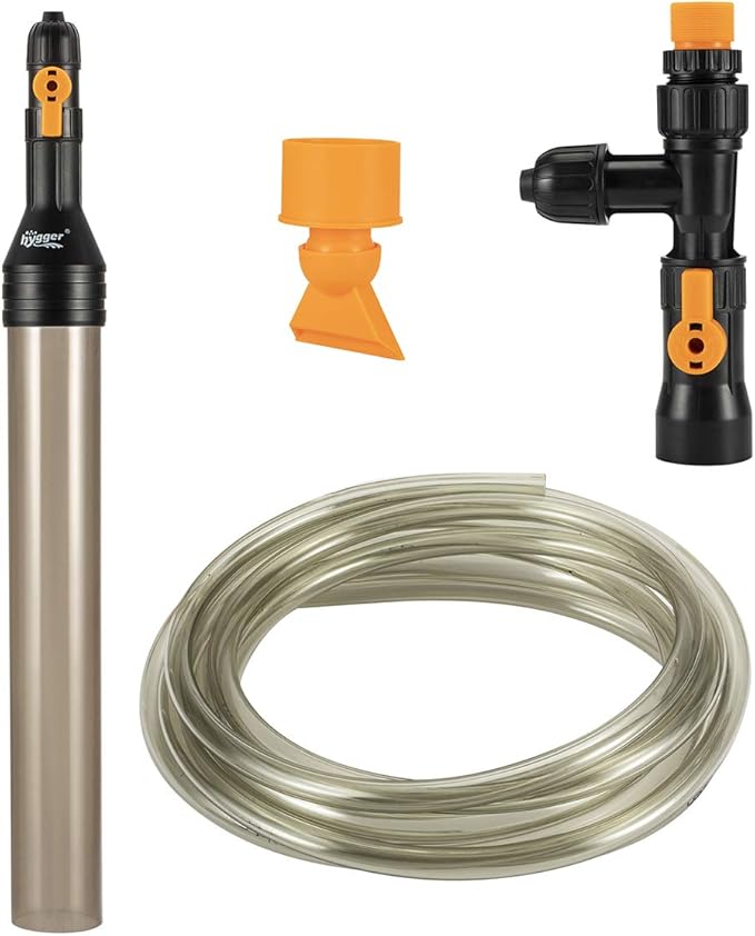 hygger Bucket-Free Aquarium Water Change Kit Fish Tank Siphon Gravel Vacuum Cleaner with Long Hose Water Changer Maintenan...